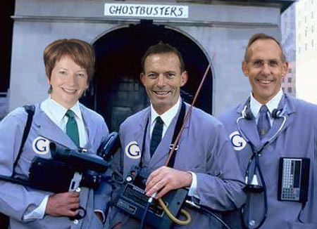 political-ghostbusters Julia, Tony and Bob all google friends